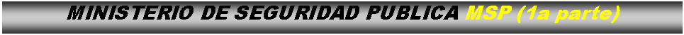 Cuadro de texto: MINISTERIO DE SEGURIDAD PUBLICA MSP (1a parte)