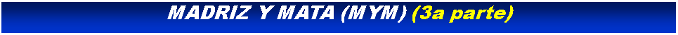 Cuadro de texto: MADRIZ Y MATA (MYM) (3a parte)