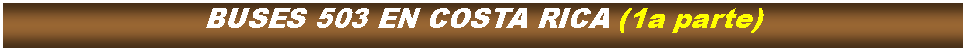 Cuadro de texto: BUSES 503 EN COSTA RICA (1a parte)